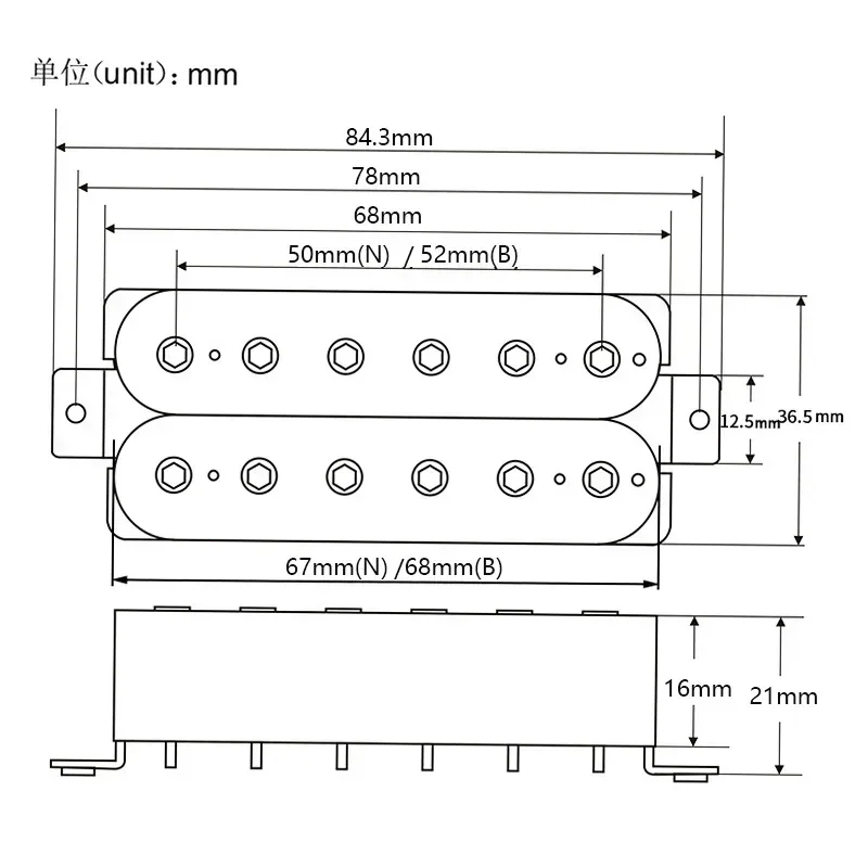 Passive Ceramic Humbucker Pickups Set for Electric Guitars 4 Passive Ceramic Humbucker Pickups Set for Electric Guitars - Image 4
