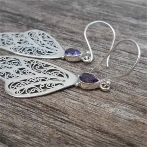 Vintage Silver Drop Earrings with Purple Zircon 11 Sb56687f90fbb4ce09727be0c164af976r