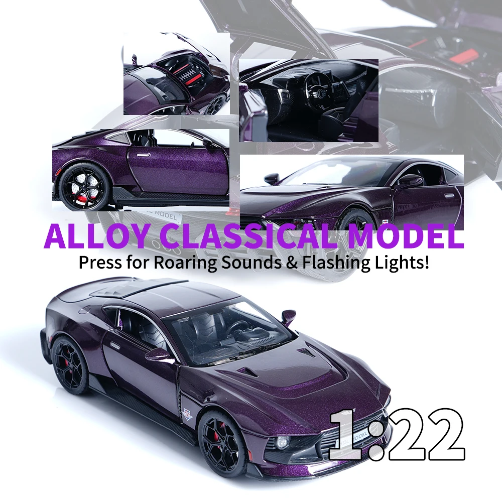1:22 Purple Alloy Supercar Model 2 1:22 Purple Alloy Supercar Model - Image 2
