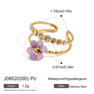 Stainless Steel Multi-Layer Gold Women's Ring 15 Sb57265e54cd0402ebcf4aed63a463255h