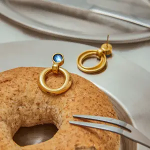 Stainless Steel Blue Zirconia Hoop Earrings 9 Sb57dd4b658144ec0be1559df12d10508x