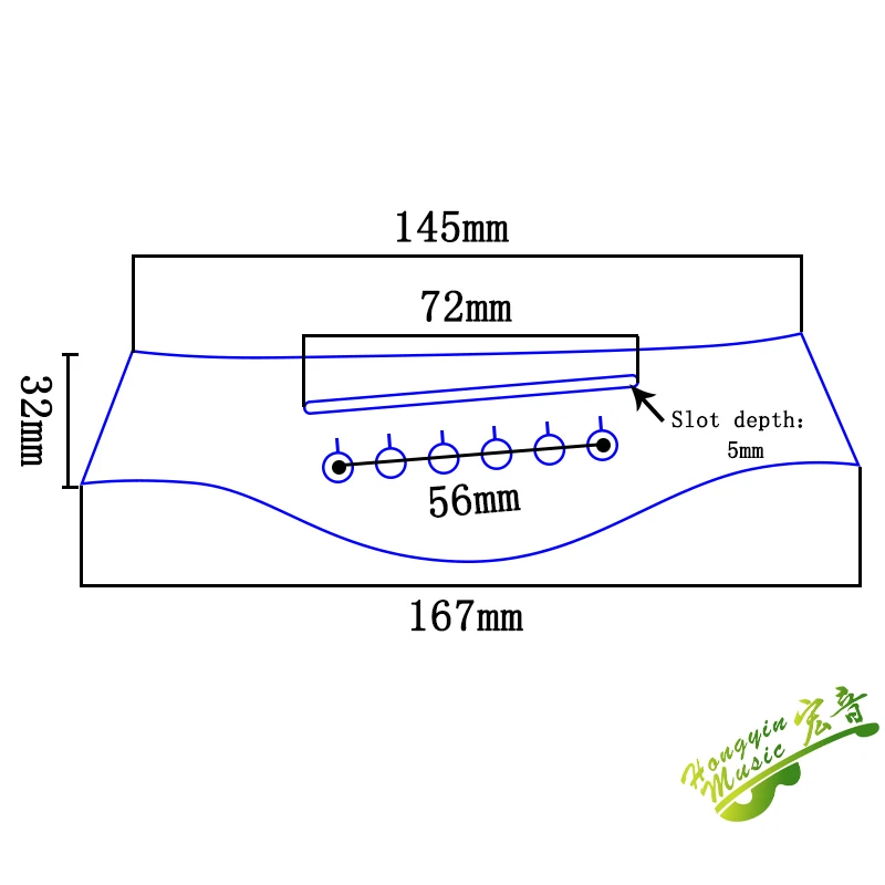 Ebony Acoustic Guitar Bridge 165mm Length 2 Ebony Acoustic Guitar Bridge 165mm Length - Image 2