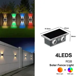 Colorful Solar Fence Light with 4 LEDs 17 Sb5801c2f95d14cbcab887e76ccdb382fK