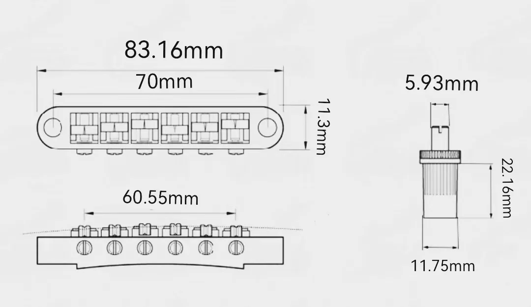 Premium 6-String Tune-O-Matic Guitar Bridge 6 Premium 6-String Tune-O-Matic Guitar Bridge - Image 6