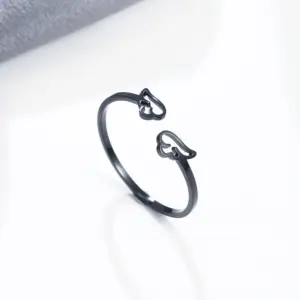 Wing-Shaped Adjustable Stainless Steel Ring for Women 15 Sb5b59d534bd34a34ab03c39be1aba9cee