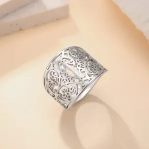 Vintage Stainless Steel Filigree Wide Ring 13 Sb5bf628e25844c008918db88ad005a716