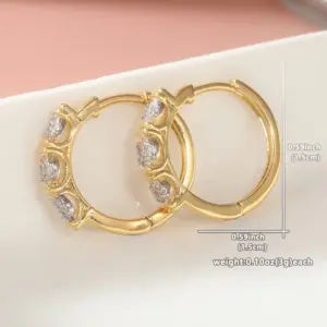 Gold Copper Alloy Hoop Earrings with Zirconia 8 Sb5c1e866e9834cb2a22351f62c91b6930