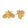 Gold-Tone Stainless Steel Bee Earrings for Women
