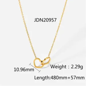 Double Heart Necklace for Women in Stainless Steel 13 Sb5db5b42c13f48218870560736017854W