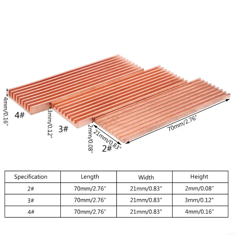 Copper Heatsink for M.2 NVMe SSDs 70x21mm 6 Copper Heatsink for M.2 NVMe SSDs 70x21mm - Image 6