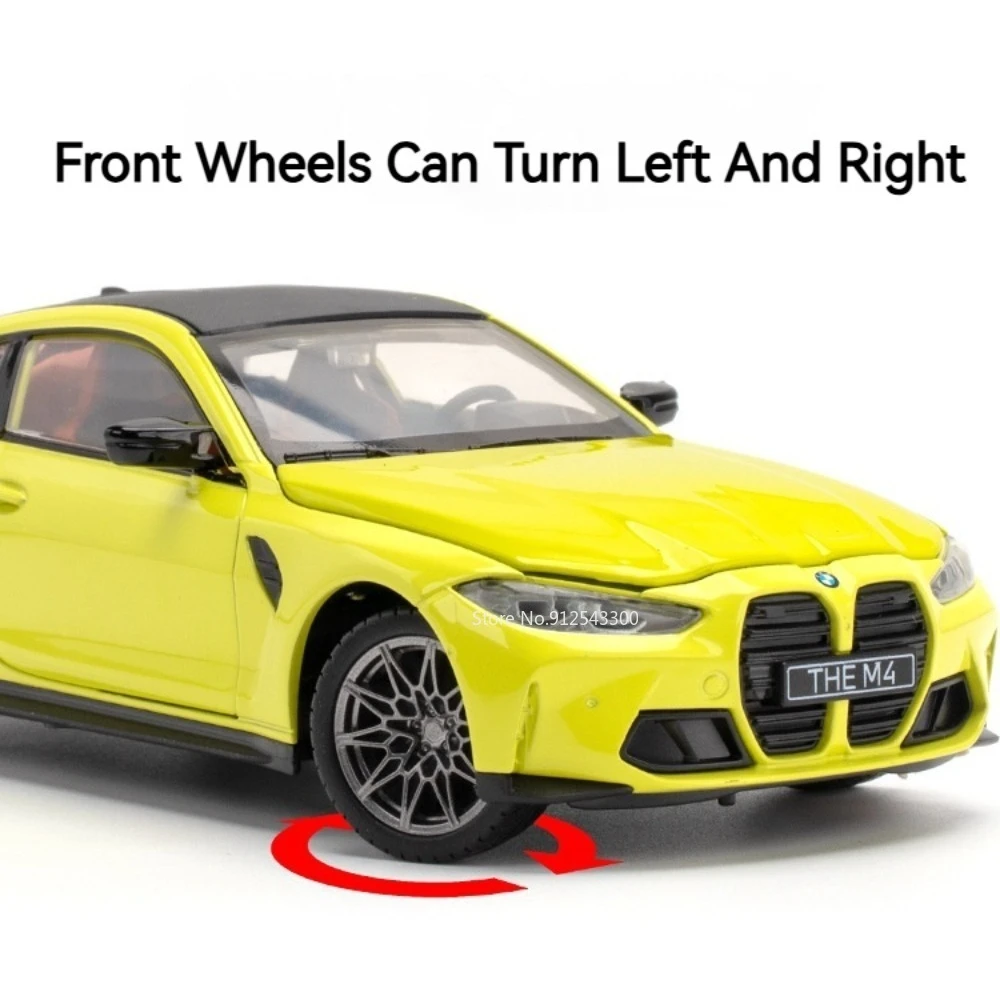 Yellow BMW M4 G82 1:23 Scale Model Car 4 Yellow BMW M4 G82 1:23 Scale Model Car - Image 4