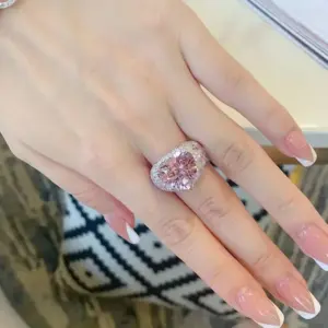 Pink Heart-Shaped Silver Ring with Zircon Accents 11 Sb5f28264c164407fb8026efbfe91bfb2e