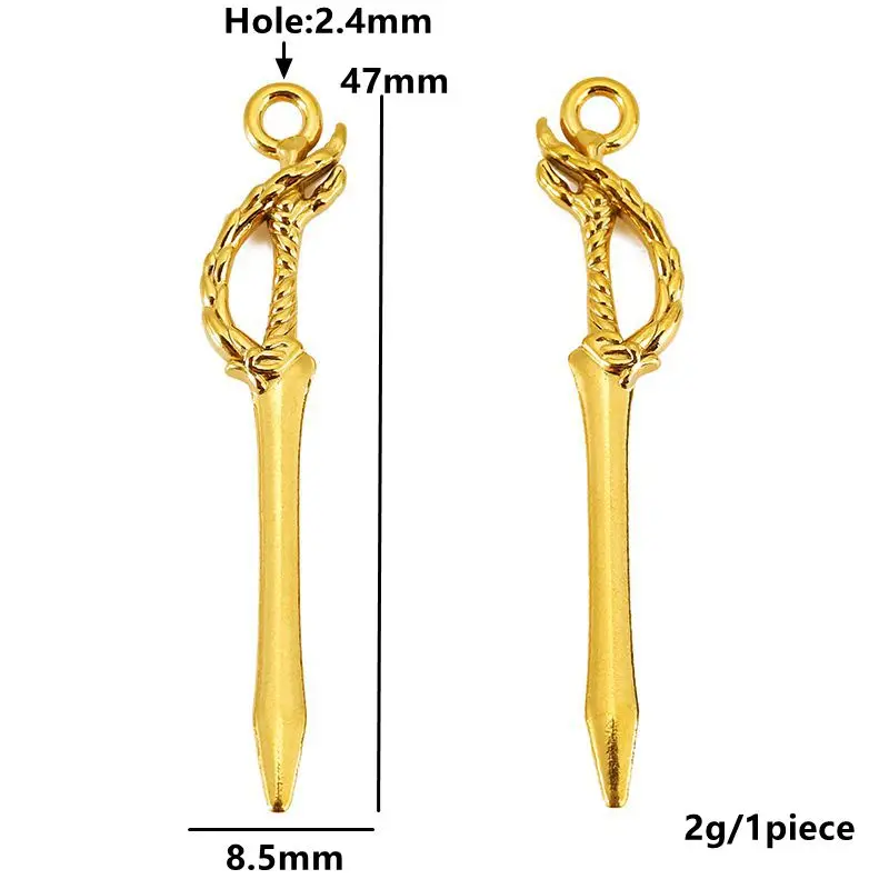 Stainless Steel Knightly Sword Charm Set 4 Stainless Steel Knightly Sword Charm Set - Image 4