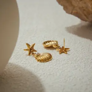 Ocean-Inspired Gold Stainless Steel Drop Earrings 12 Sb616e66276d8482da8f6e17f4a966971X