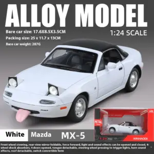 White Mazda MX-5 1:24 Diecast Model 19 Sb63c681bff8e4baea09800591aba52f2L