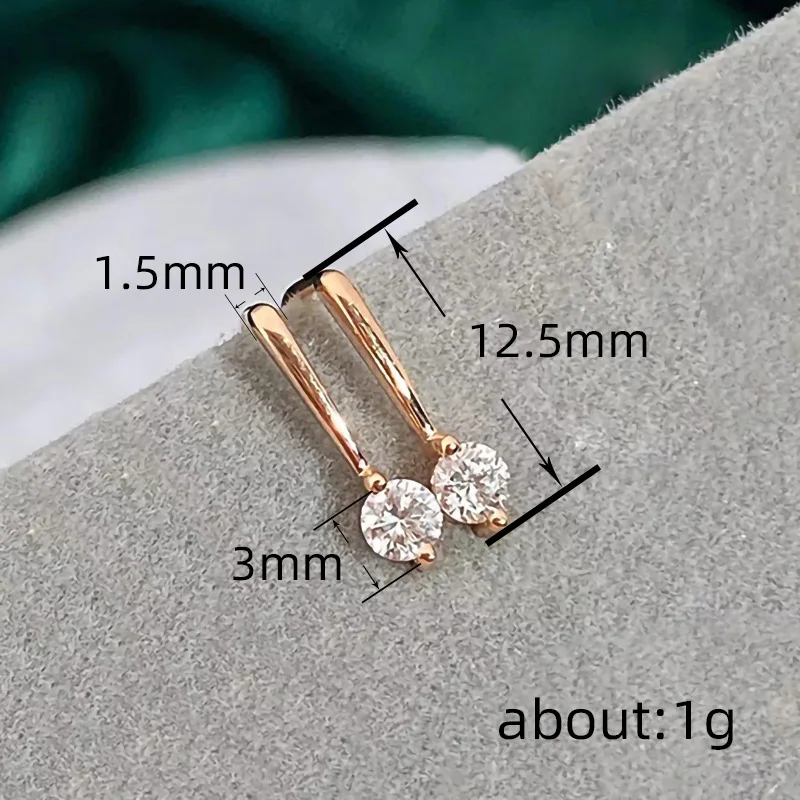 Rose Gold Cubic Zirconia Stud Earrings LL-YS1097 6 Rose Gold Cubic Zirconia Stud Earrings LL-YS1097 - Image 6