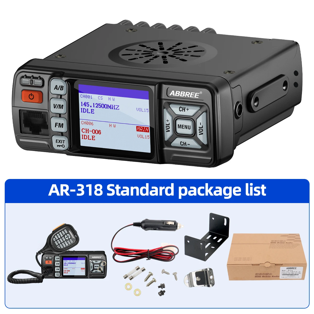ABBREE AR-318 Dual-Band Transceiver 10W-25W, 128 Channels 6 ABBREE AR-318 Dual-Band Transceiver 10W-25W, 128 Channels - Image 6