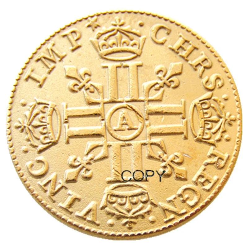 Vintage French Coin Set 1640-1643 in Gold Plating 2 Vintage French Coin Set 1640-1643 in Gold Plating - Image 2