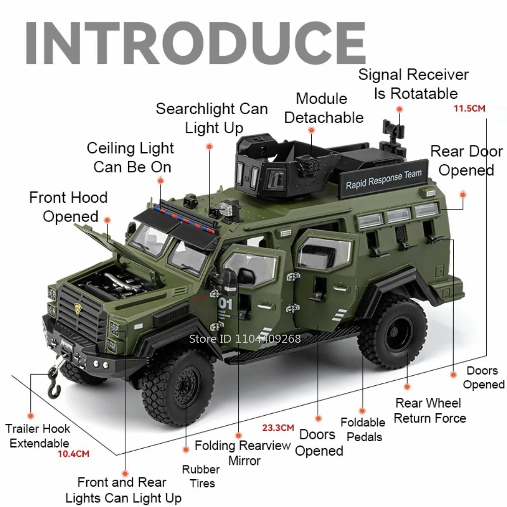 1:24 Scale Sabertooth Military Model Vehicle 2 1:24 Scale Sabertooth Military Model Vehicle - Image 2
