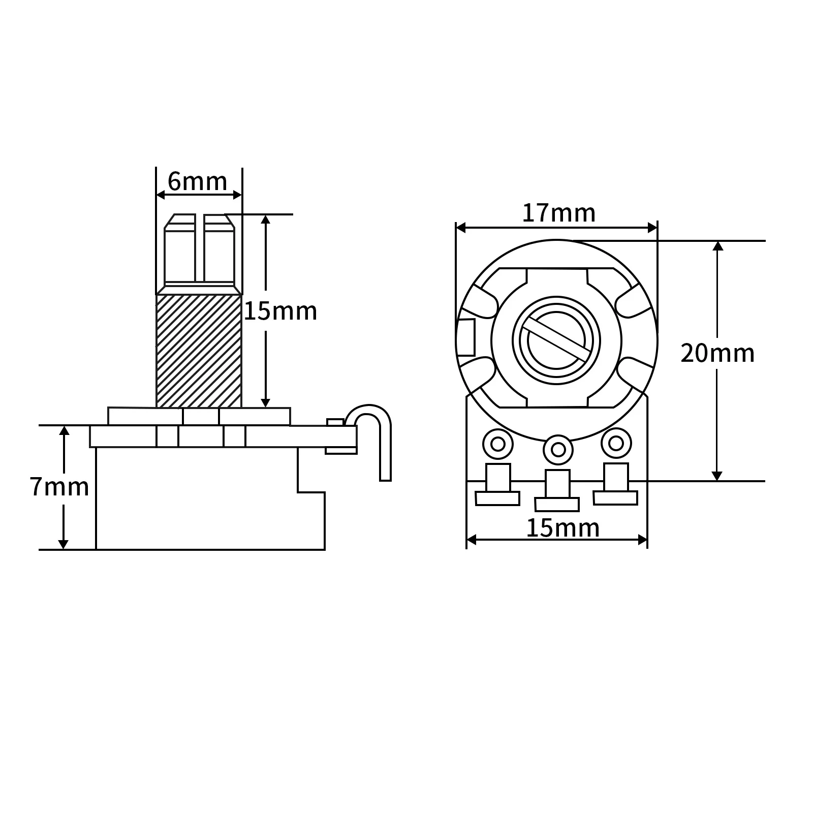 Mini Guitar Potentiometers for Electric Guitar and Bass 6 Mini Guitar Potentiometers for Electric Guitar and Bass - Image 6