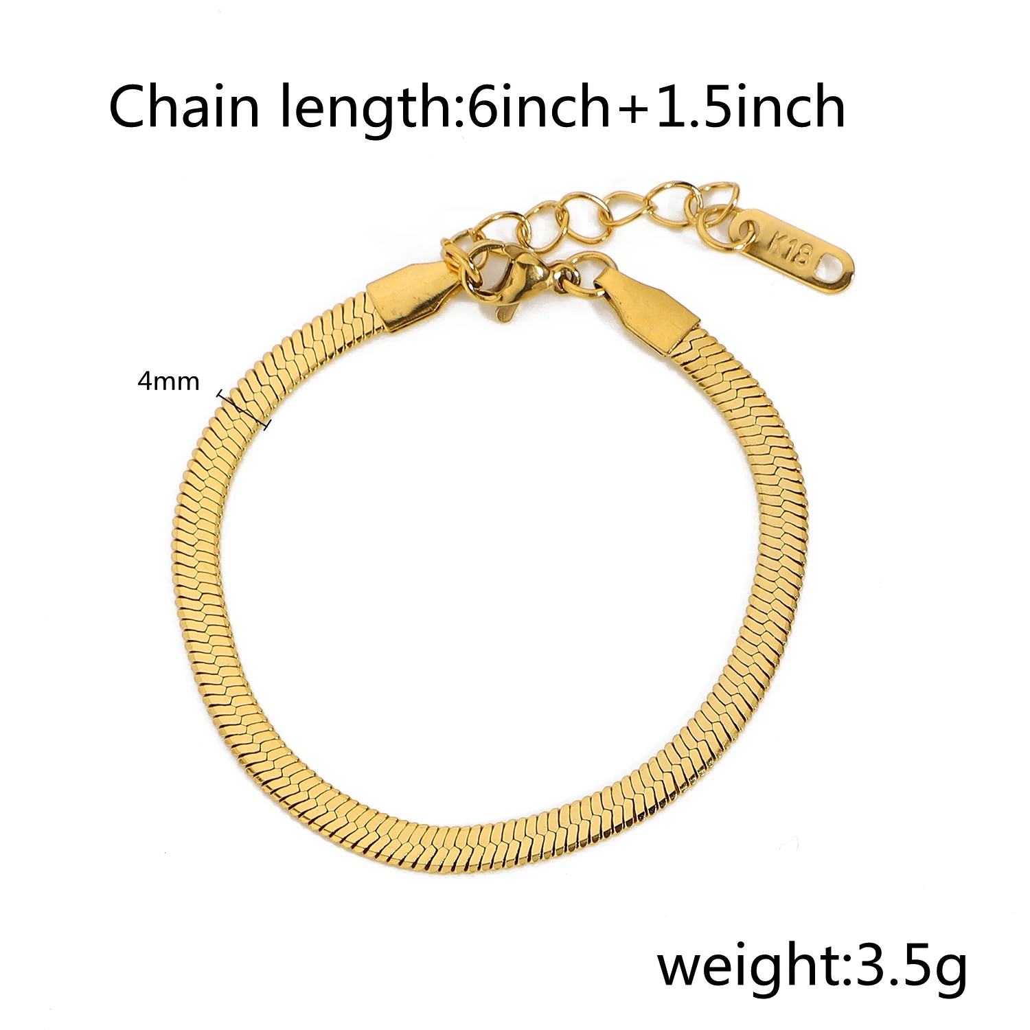 Gold Stainless Steel Snake Chain Bracelet 9 Gold Stainless Steel Snake Chain Bracelet - Image 9
