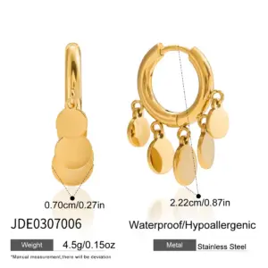 Stainless Steel Gold Round Earrings for Women 14 Sb708bbc2a04c4d74b028cb0b73dad565m