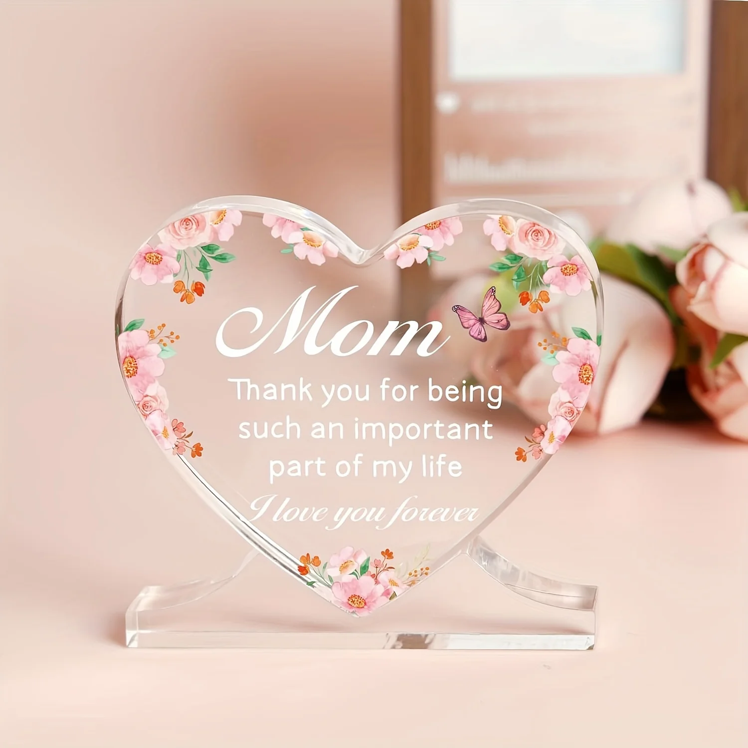 Heartfelt Acrylic Heart Plaque for Mom 3 Heartfelt Acrylic Heart Plaque for Mom - Image 3