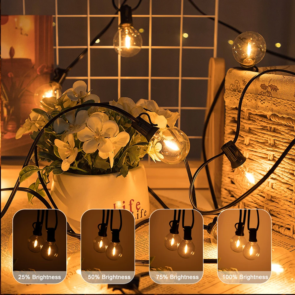 Outdoor LED G40 String Lights with 2200K Warm Glow 2 Outdoor LED G40 String Lights with 2200K Warm Glow - Image 2