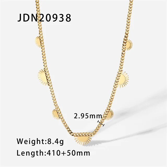 Elegant Stainless Steel Gold-Tone Necklace Collection 8 Elegant Stainless Steel Gold-Tone Necklace Collection - Image 8