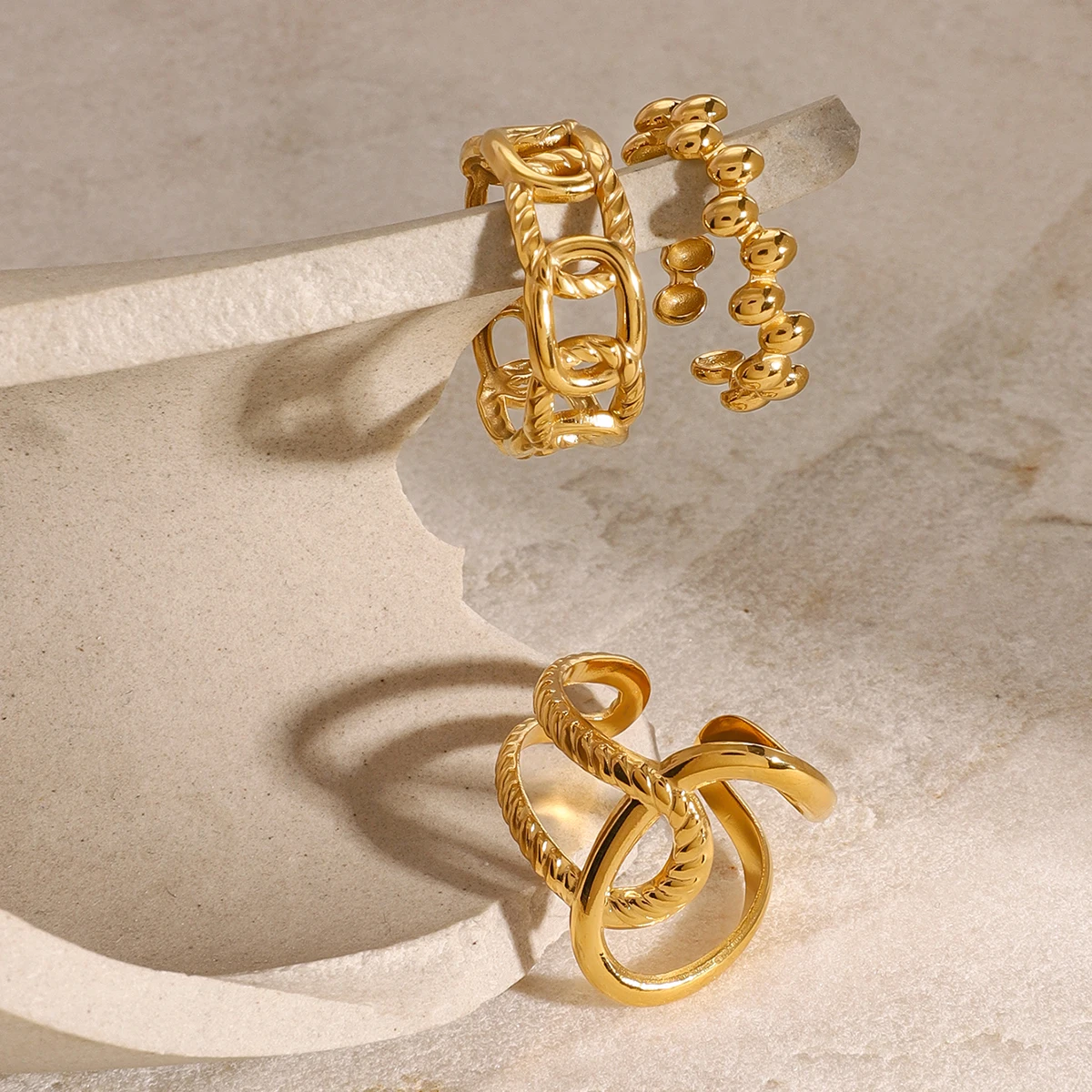 Minimalist Stainless Steel Alien Ring Set for Women 6 Minimalist Stainless Steel Alien Ring Set for Women - Image 6