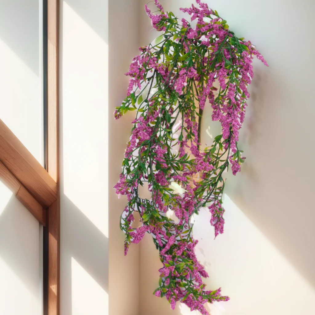 Artificial Pink Flower Vine Garland for Decor 1 Artificial Pink Flower Vine Garland for Decor