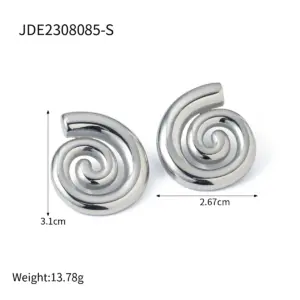 Stainless Steel Gold Spiral Earrings 13 Sb7b5d48e09fd47e4a537907a4a35820ft
