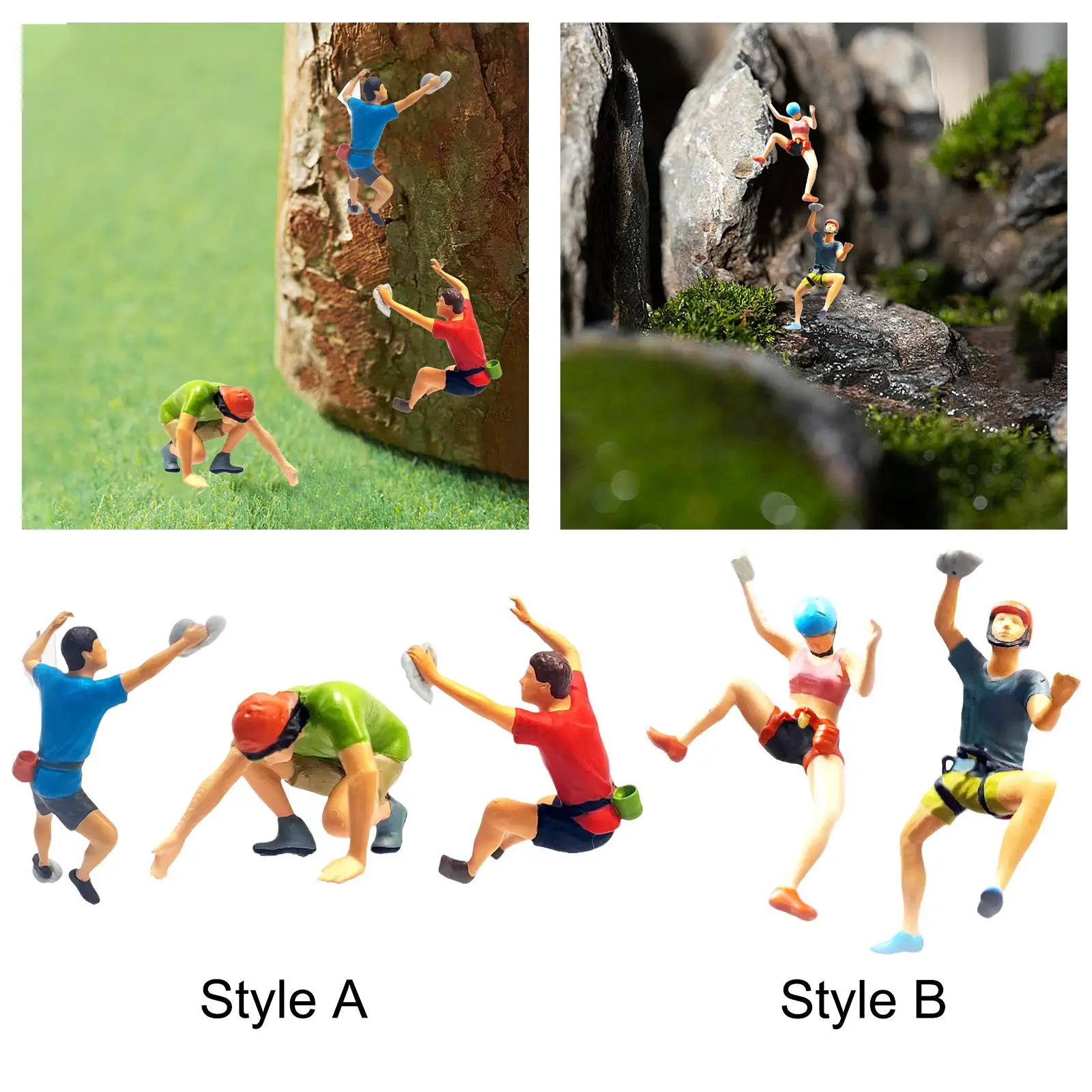 Colorful Micro Climbing Figures Set for Dioramas 3 Colorful Micro Climbing Figures Set for Dioramas - Image 3