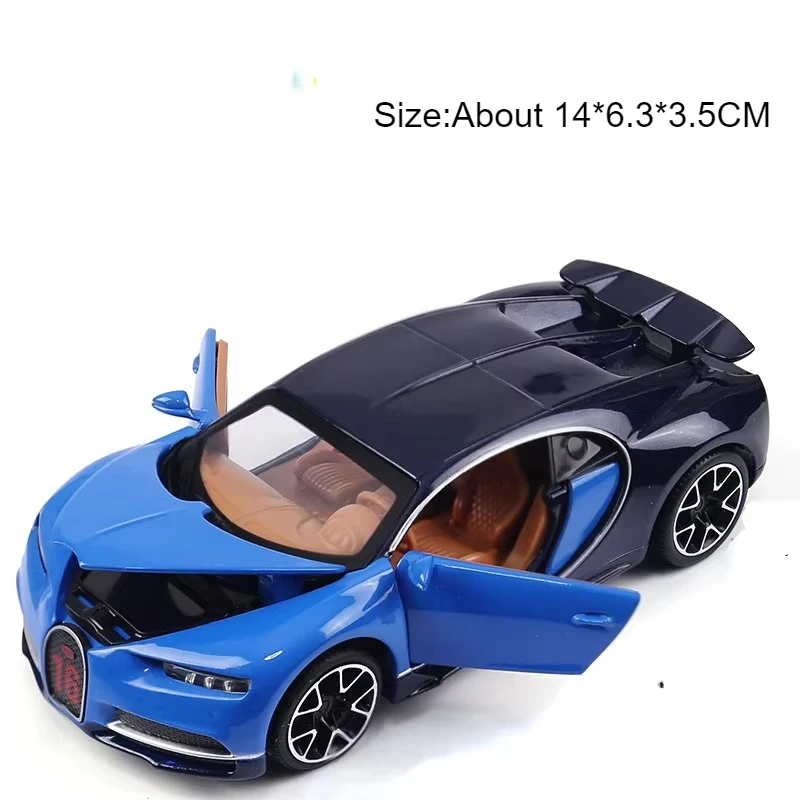 Blue Bugatti Chiron Diecast Model 1:32 Scale 7 Blue Bugatti Chiron Diecast Model 1:32 Scale - Image 7