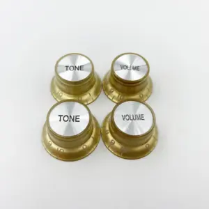 Aluminum Guitar Knob Caps Set in Black & Gold 14 Sb8572529321c4541b3f0b1354400f1d2F
