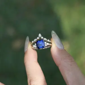 Square Blue Zircon Women’s Geometric Ring 5 Sb8827e5f38a84a4aa032a5bea462c3daV