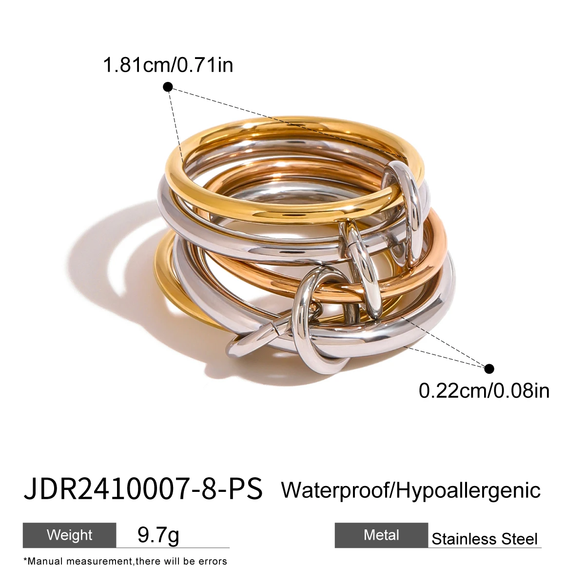 Modern Unisex Stainless Steel Multi-Layer Ring 10 Modern Unisex Stainless Steel Multi-Layer Ring - Image 10