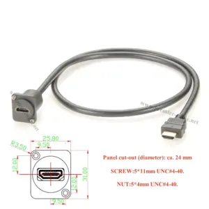 HDMI XLR Panel Mount Converter Cable 30cm/90cm 8 Sb8ceca452dab43e6ad5fccd622f03738c