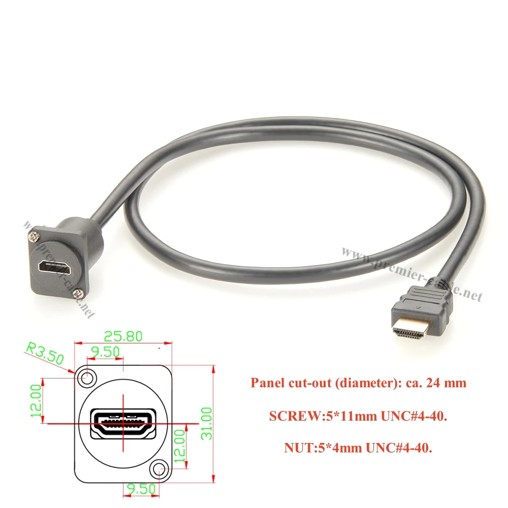 HDMI XLR Panel Mount Converter Cable 30cm/90cm 3 HDMI XLR Panel Mount Converter Cable 30cm/90cm - Image 3