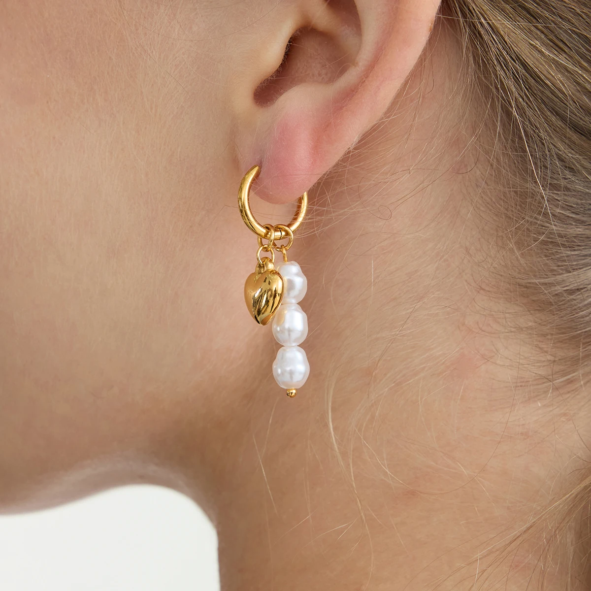 Stainless Steel Heart Drop Earrings for Women 2 Stainless Steel Heart Drop Earrings for Women - Image 2