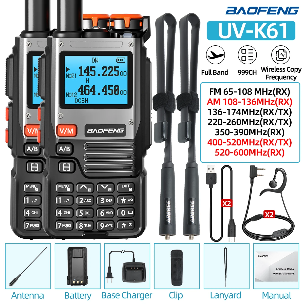 Baofeng UV-K61 7-Band Walkie Talkie 5-10KM Range 10 Baofeng UV-K61 7-Band Walkie Talkie 5-10KM Range - Image 10