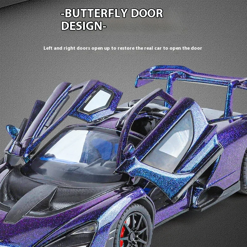 Purple McLaren Senna 1:24 Scale Diecast Model 4 Purple McLaren Senna 1:24 Scale Diecast Model - Image 4