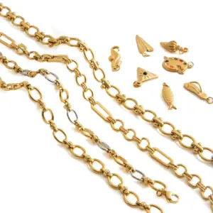 Gold Stainless Steel Necklace with Charms