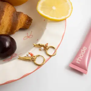 Stainless Steel Drop Earrings with Pearl and Charm 11 Sb91c4b2254954c5fbdf34357452130aeC