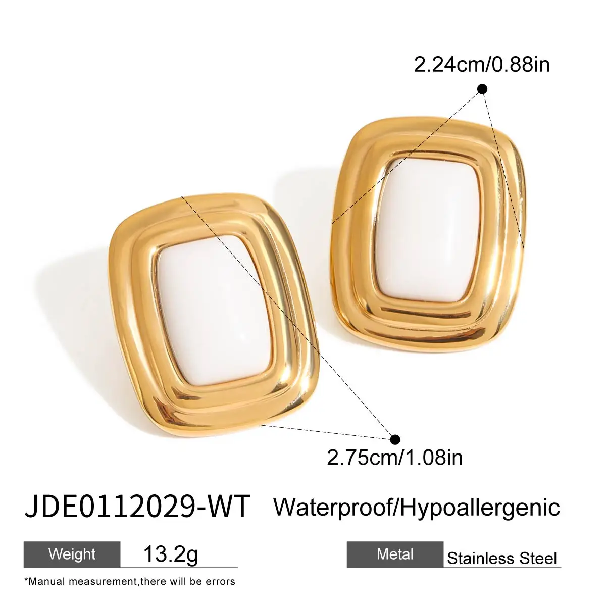 Stainless Steel Oval Agate Stud Earrings 9 Stainless Steel Oval Agate Stud Earrings - Image 9