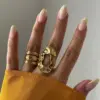 Trendy 18K Gold Stainless Steel Ring Stack