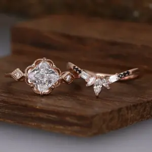 Rose Gold Geometric Women's Ring Set in Sizes 6-10 6 Sb975cd57ed914739ba59c2b6abe589777