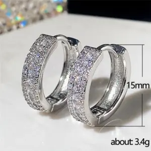 Elegant 925 Silver Zircon Hoop Earrings 10 Sb97dcdc89bd04f99b9885f17ec7a6405r