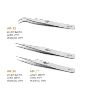 High-Precision Stainless Steel ESD Tweezers AK-10 to AK-17 9 Sb9817cf8a0a848cfb457cf94dc08e816x