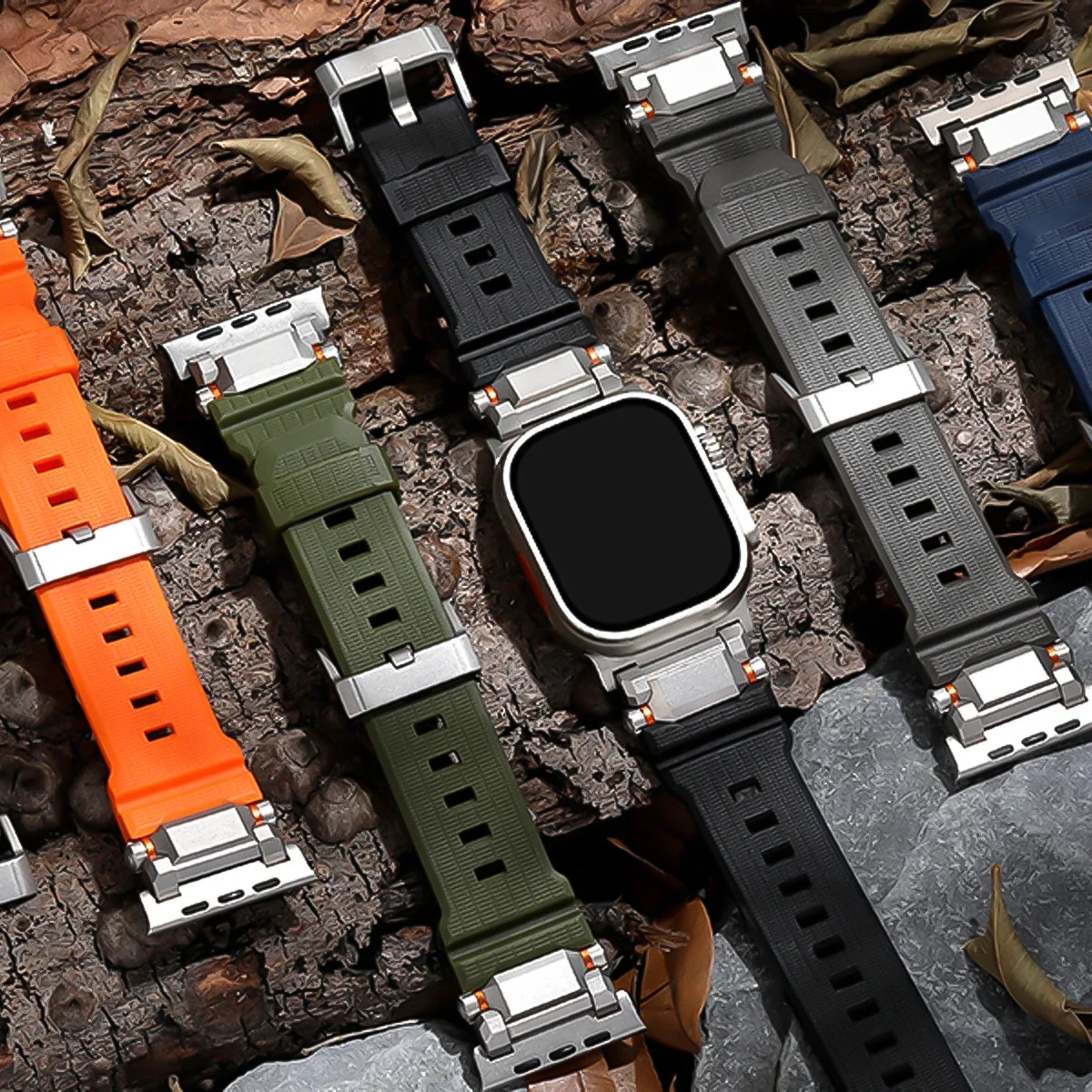 Titanium Orange Silicone Strap for Apple Watch 3 Titanium Orange Silicone Strap for Apple Watch - Image 3